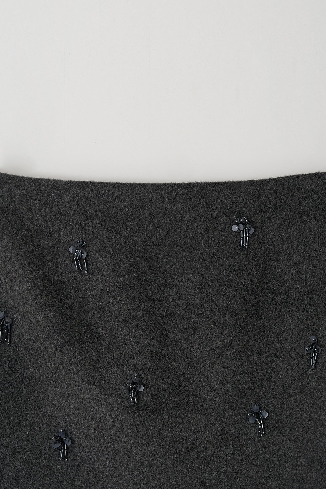 Skirt Flower Embe Mini Dark-Gray