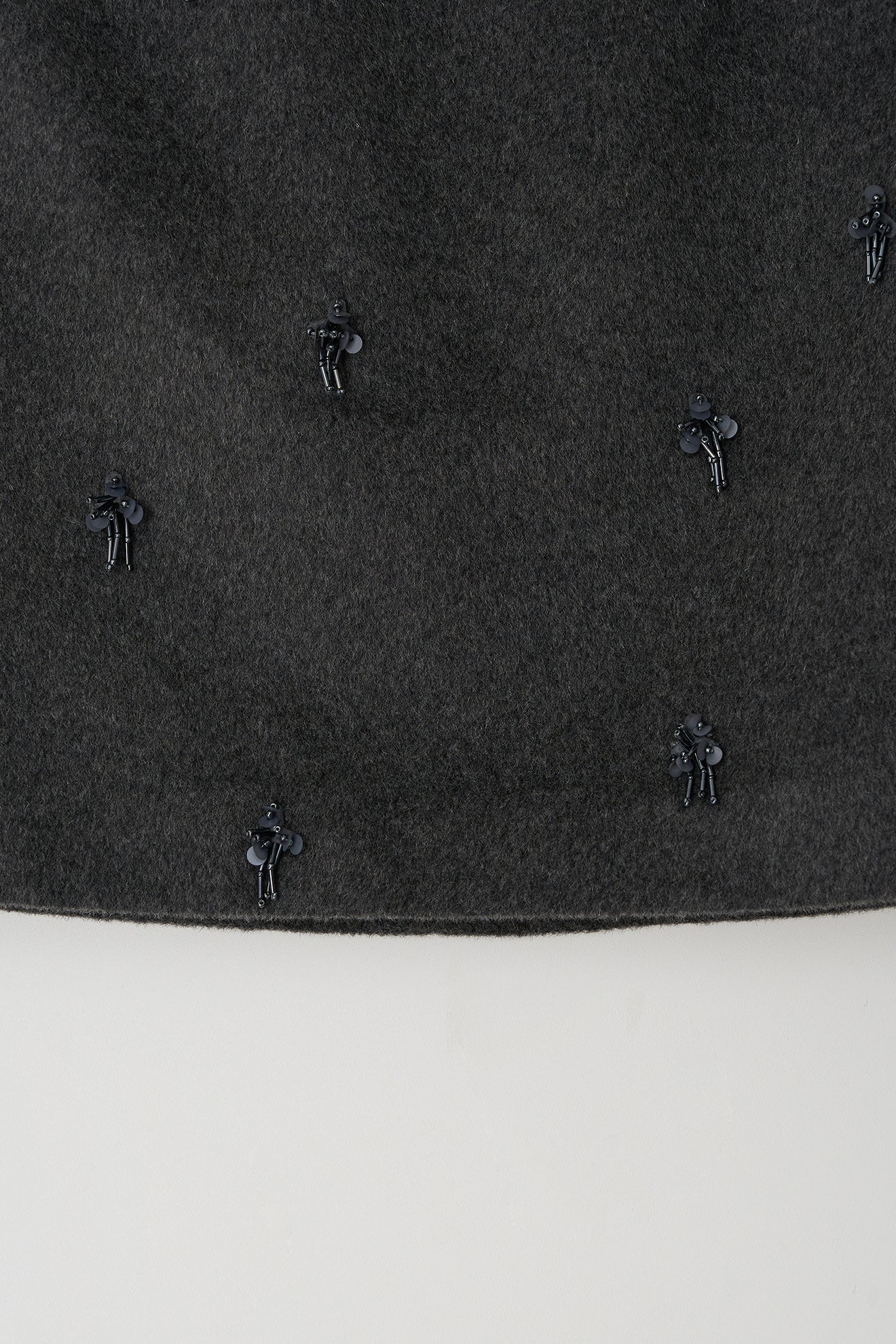 Skirt Flower Embe Mini Dark-Gray