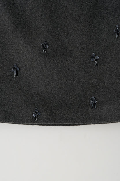 Skirt Flower Embe Mini Dark-Gray