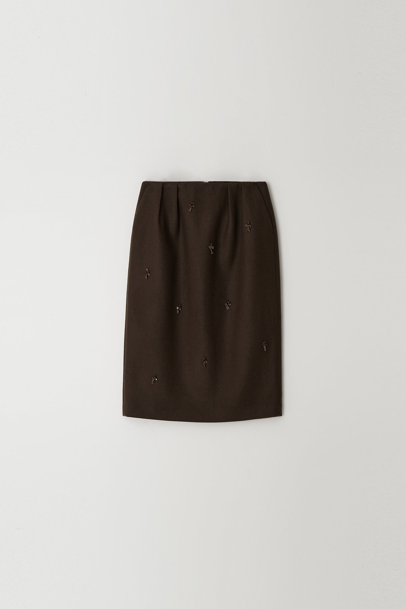 Skirt Flower Embe Pin Brown