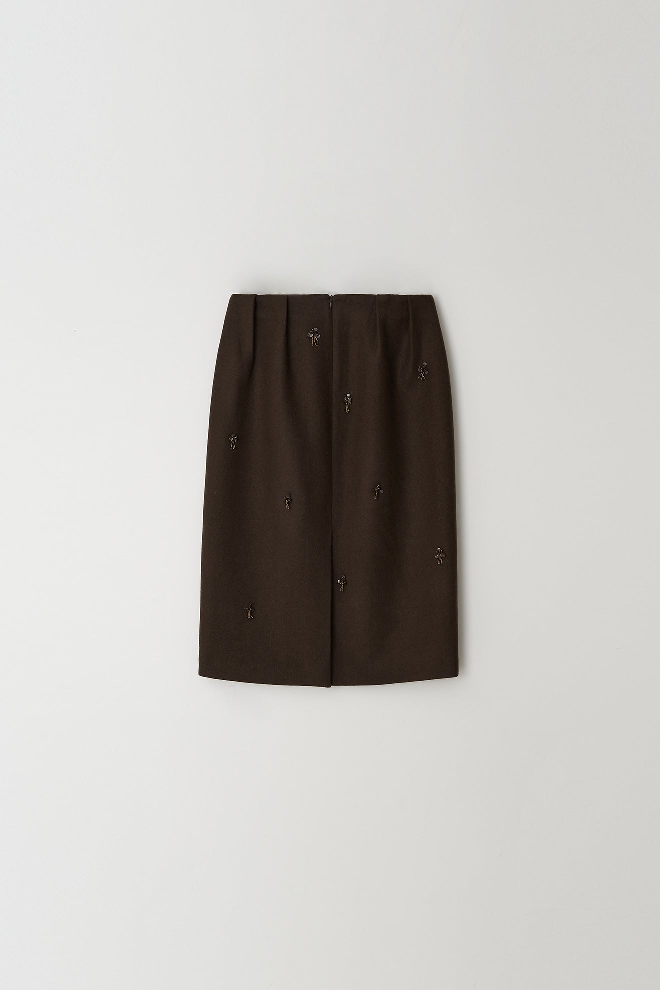 Skirt Flower Embe Pin Brown