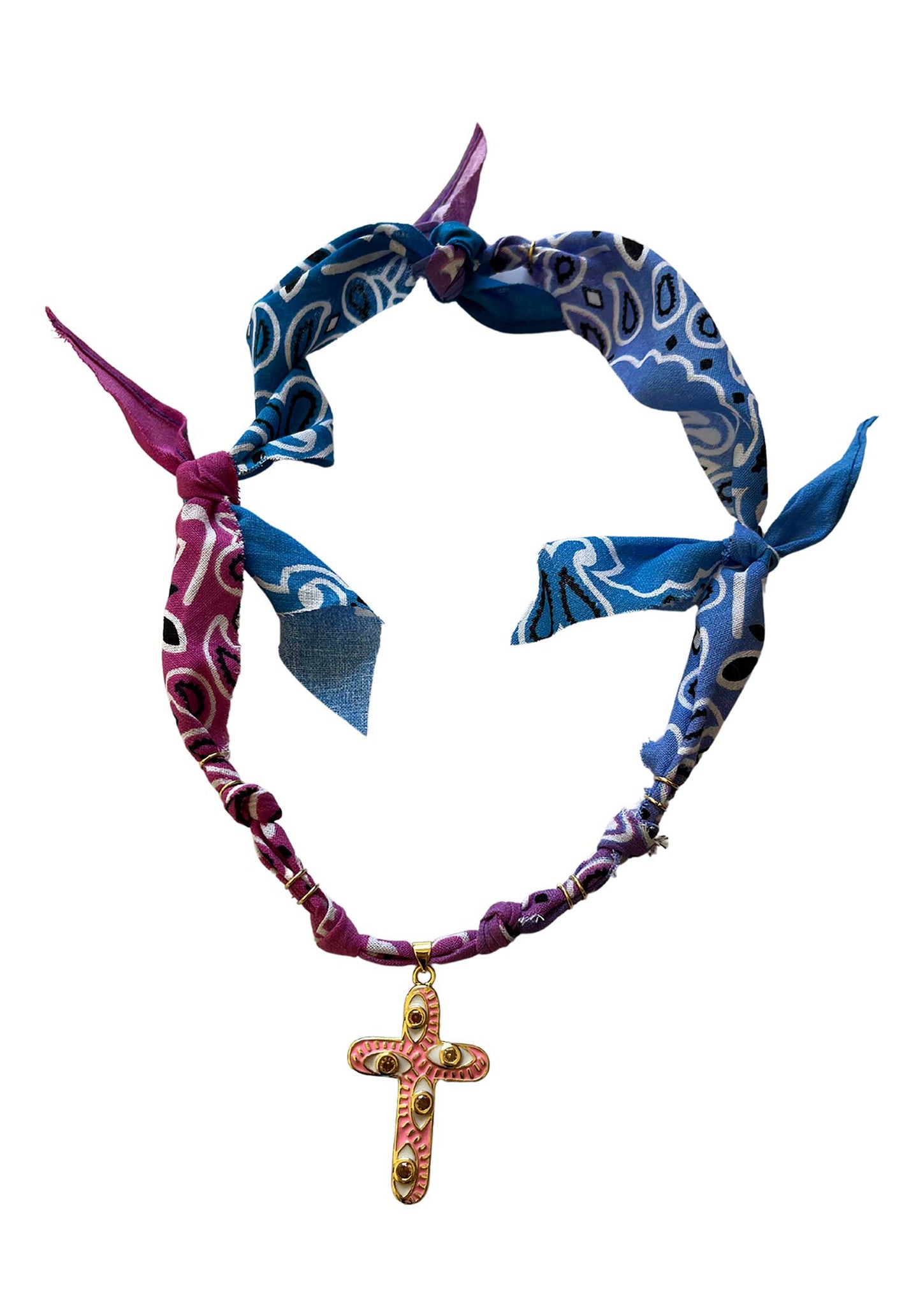 Necklace Good Bleu Ro Good Bleu Rose Croix-Oeil