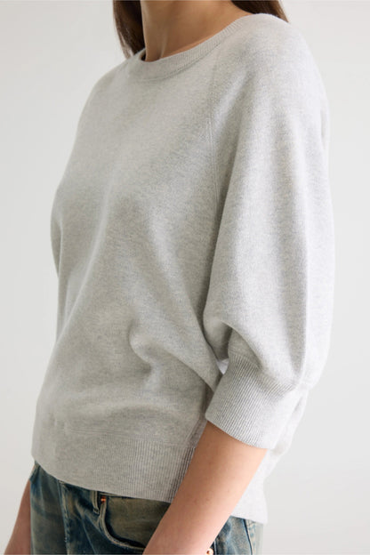 Women's Oversized Sweatshirt Cotton - Blue Stripes Oyster