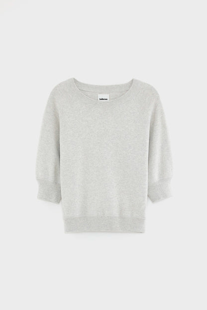 Women's Oversized Sweatshirt Cotton - Blue Stripes Oyster