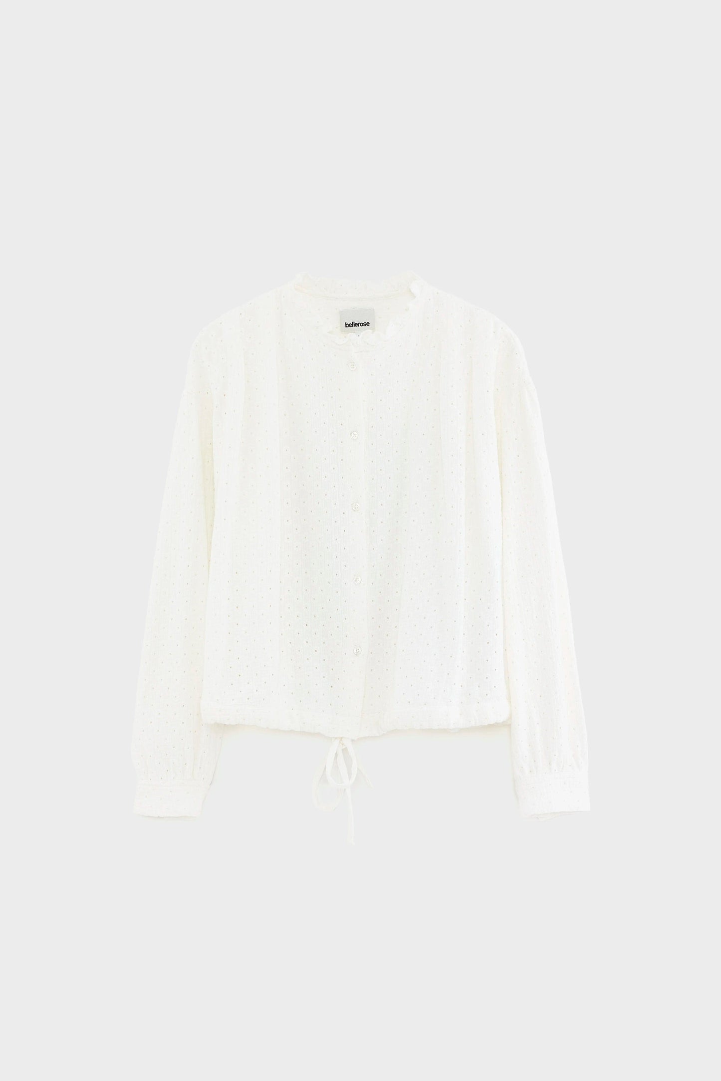 Women's Blouse Embroidered 100% Supima Cotton - White Natural