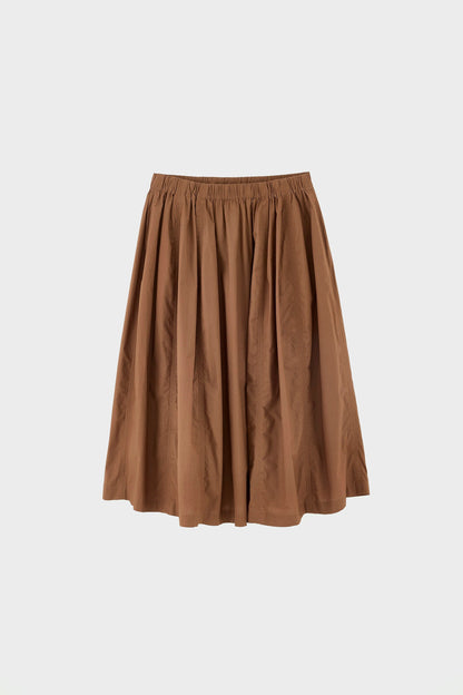 Women's Cinley Midi Skirt Lightweight Cotton - Chocolate