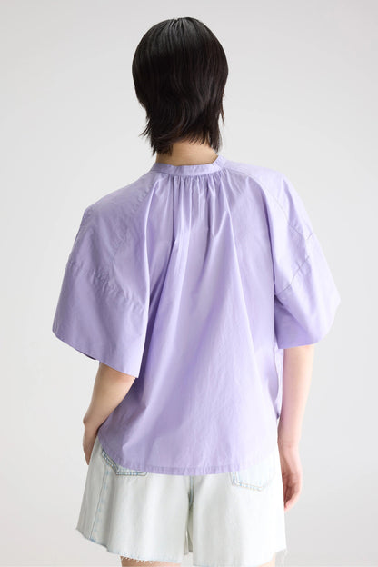 Women Button-Down Blouse Organic Cotton Poplin - Iris