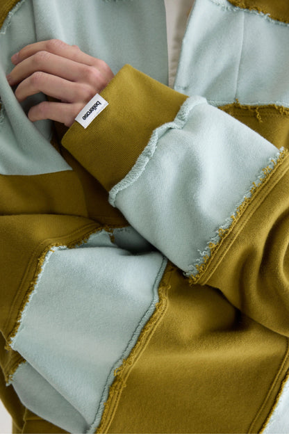 Women's Rugby-Style Sweatshirt 100% Cotton Poplin - Mint Combo-B