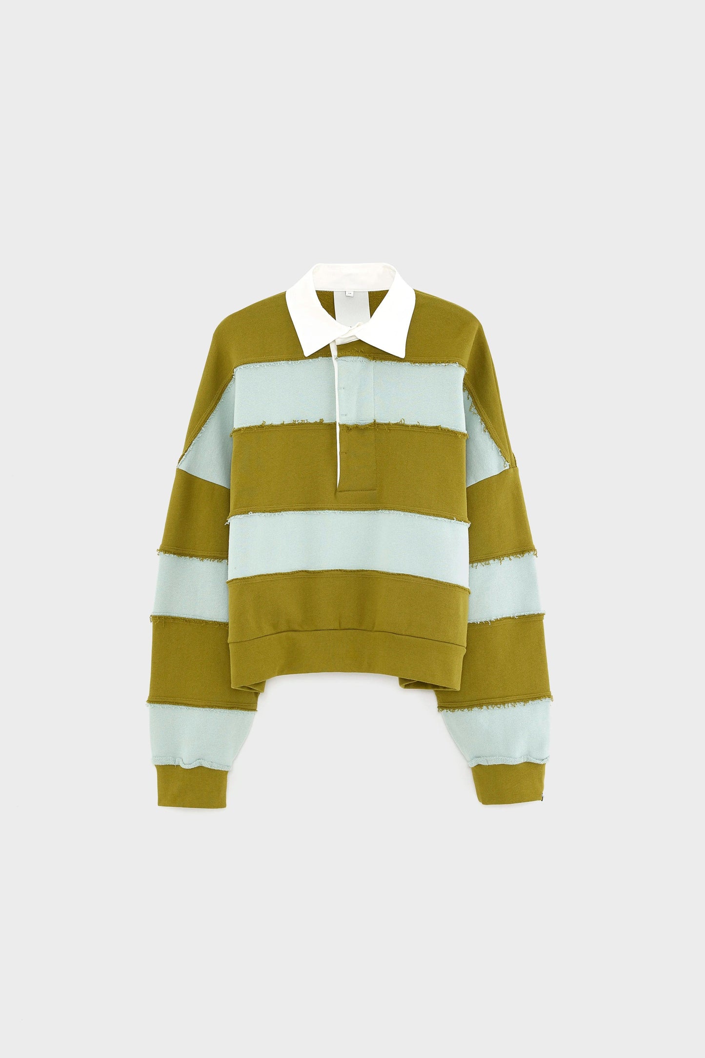 Women's Rugby-Style Sweatshirt 100% Cotton Poplin - Mint Combo-B