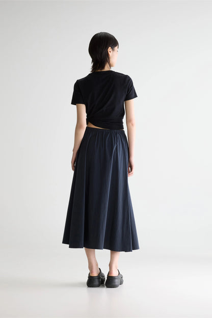 Women's A-Line Midi Relaxed Skirt Cotton Poplin - Navy Captain