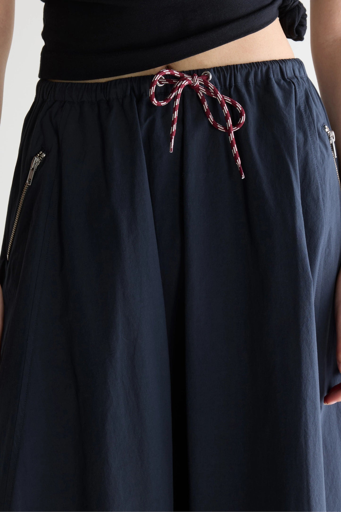 Women's A-Line Midi Relaxed Skirt Cotton Poplin - Navy Captain