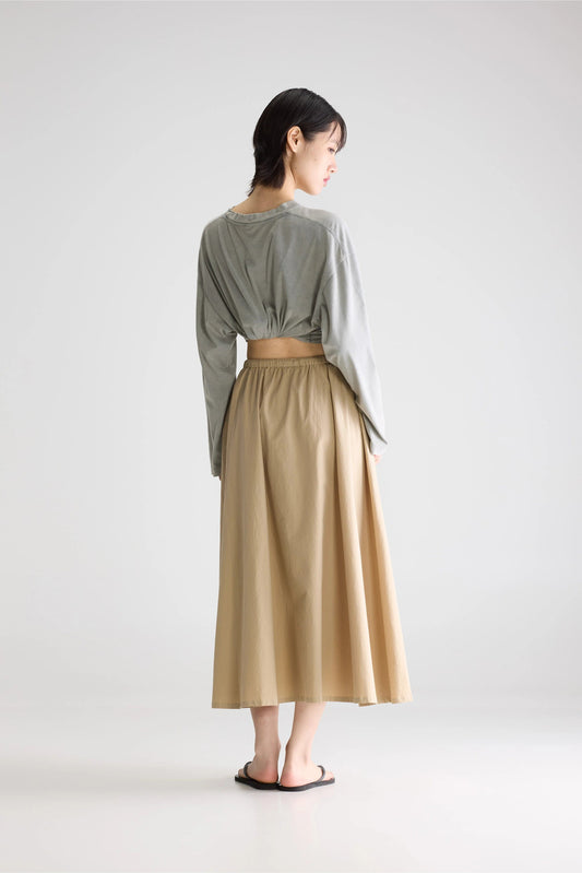 Women's Lightweight A-Line Midi Skirt Cotton - Clay