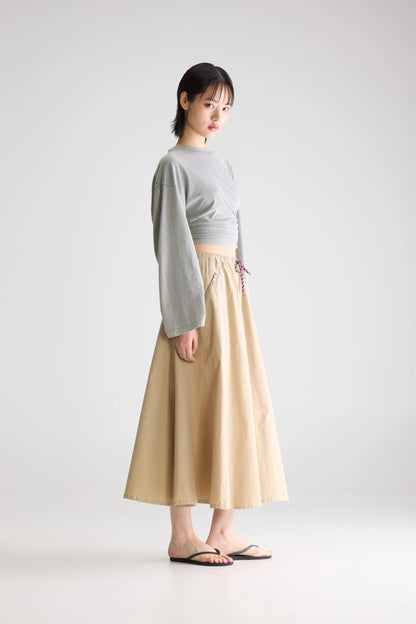 Women's Lightweight A-Line Midi Skirt Cotton - Clay
