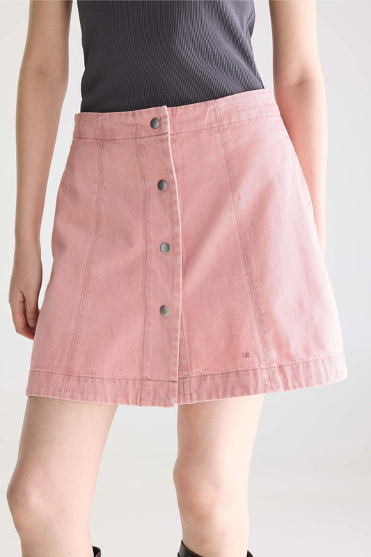 Women's Skirt  Washed Denim Fabric - Faded Pink Vintage