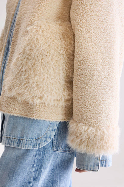 Bellerose | Jakarta F2577 Shearling Jacket - Contrast Zip Mineral