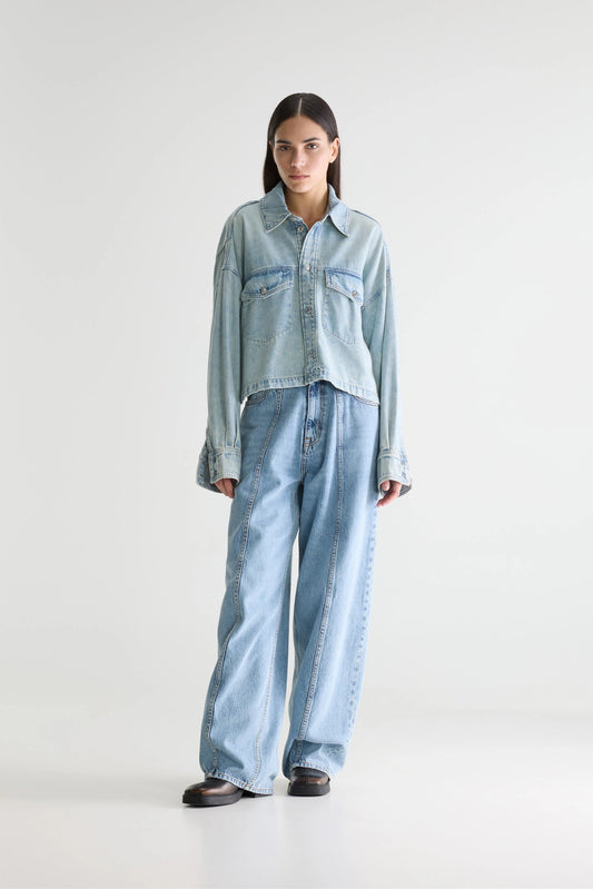 Denim Shirt Pery D0518 Light-Blue-Bleach