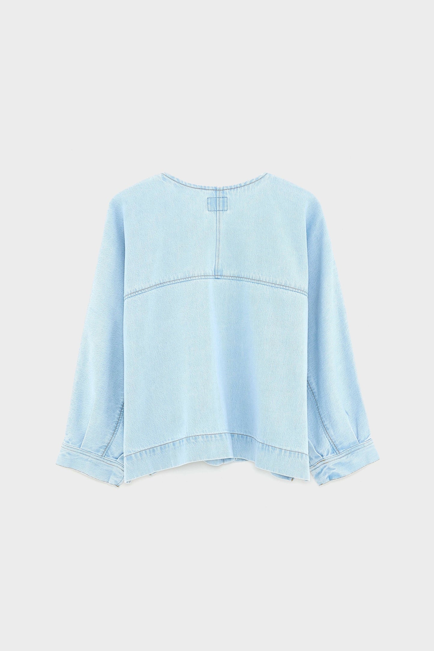 Women Relaxed Button-Down Blouse Denim - Light Blue Bleach