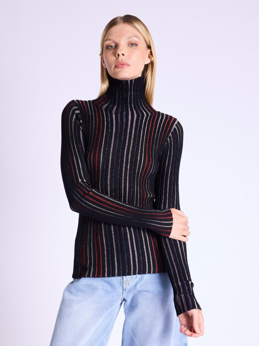 Turtleneck Knitted 19 19aglitter10fmt Multico-Black