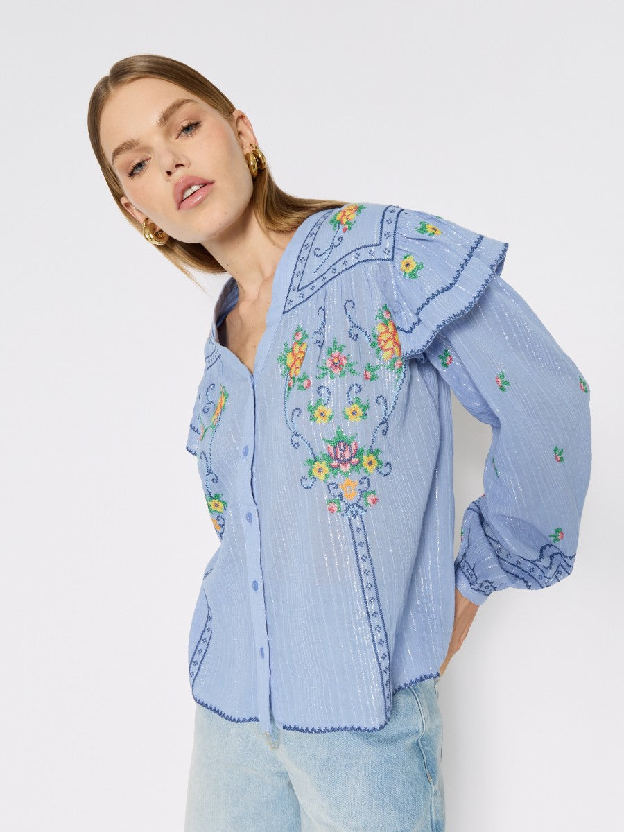 Blouse 20carmencita Blue-Lavender