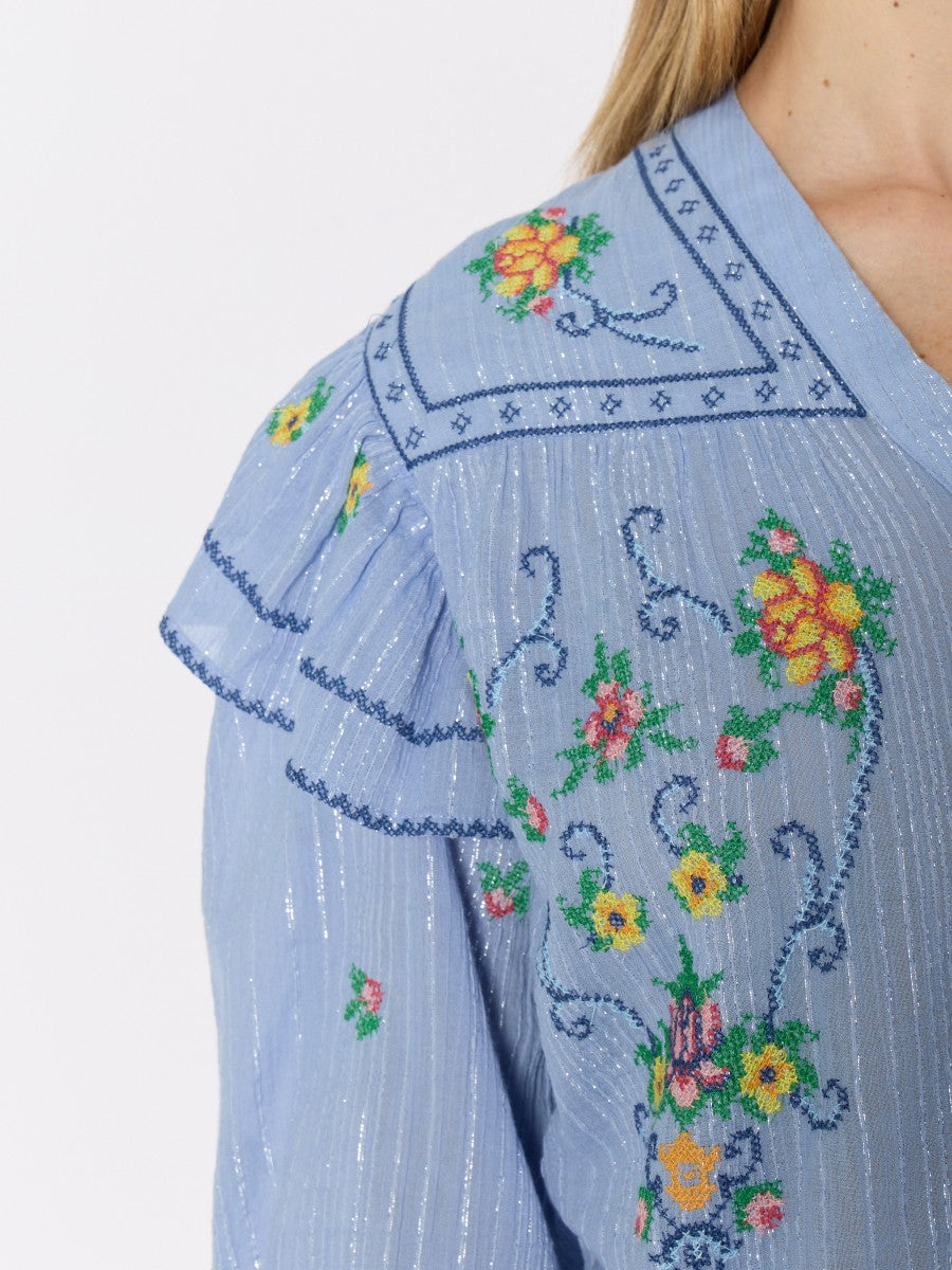 Blouse 20carmencita Blue-Lavender