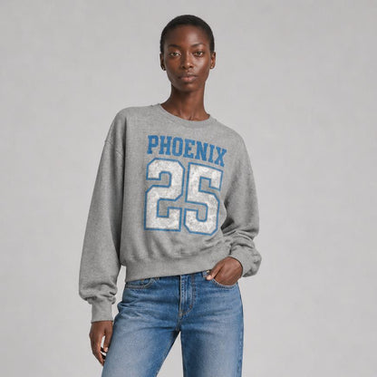 BOWERY | PHOENIX Cropped Sweatshirt - Grey-Melange