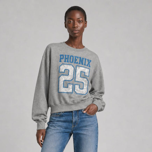 BOWERY | PHOENIX Cropped Sweatshirt - Grey-Melange