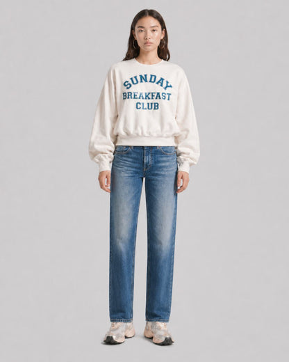 BOWERY | Sunday Breakfast Graphic Sweatshirt - Oversized Terry Off-White