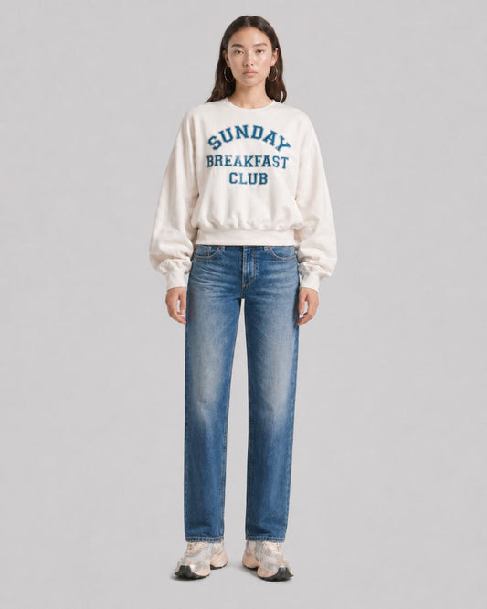 BOWERY | Sunday Breakfast Graphic Sweatshirt - Oversized Terry Off-White