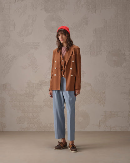 Unisex Jacket Premium Wool-Blend Outerwear - Russet