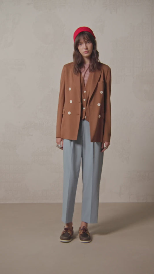 Unisex Jacket Premium Wool-Blend Outerwear - Russet