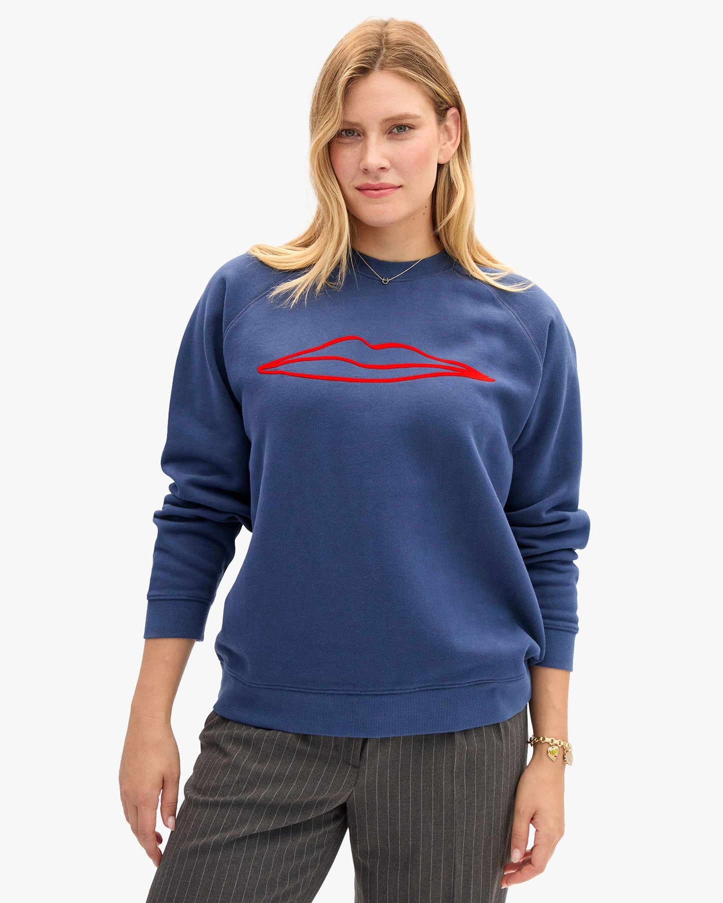 Sweatshirt Lips Sweater Navy
