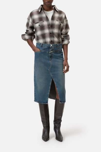 Denim Skirt C93539-18r-4t Dark-Blue