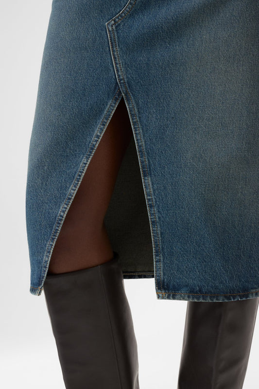 Denim Skirt C93539-18r-4t Dark-Blue