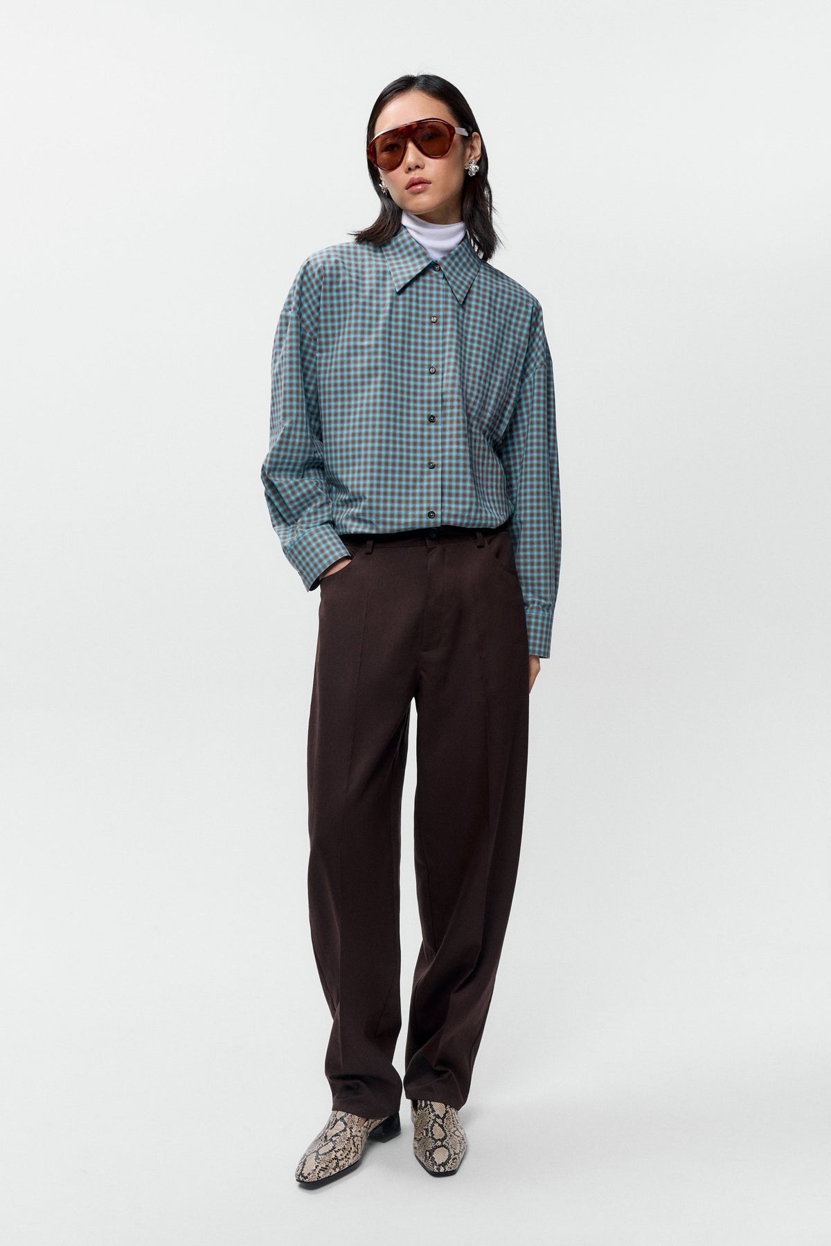 CORDERA-745 CHECKED OVERSIZE SHIRT-TURQUOISE ORANGE_01.jpg