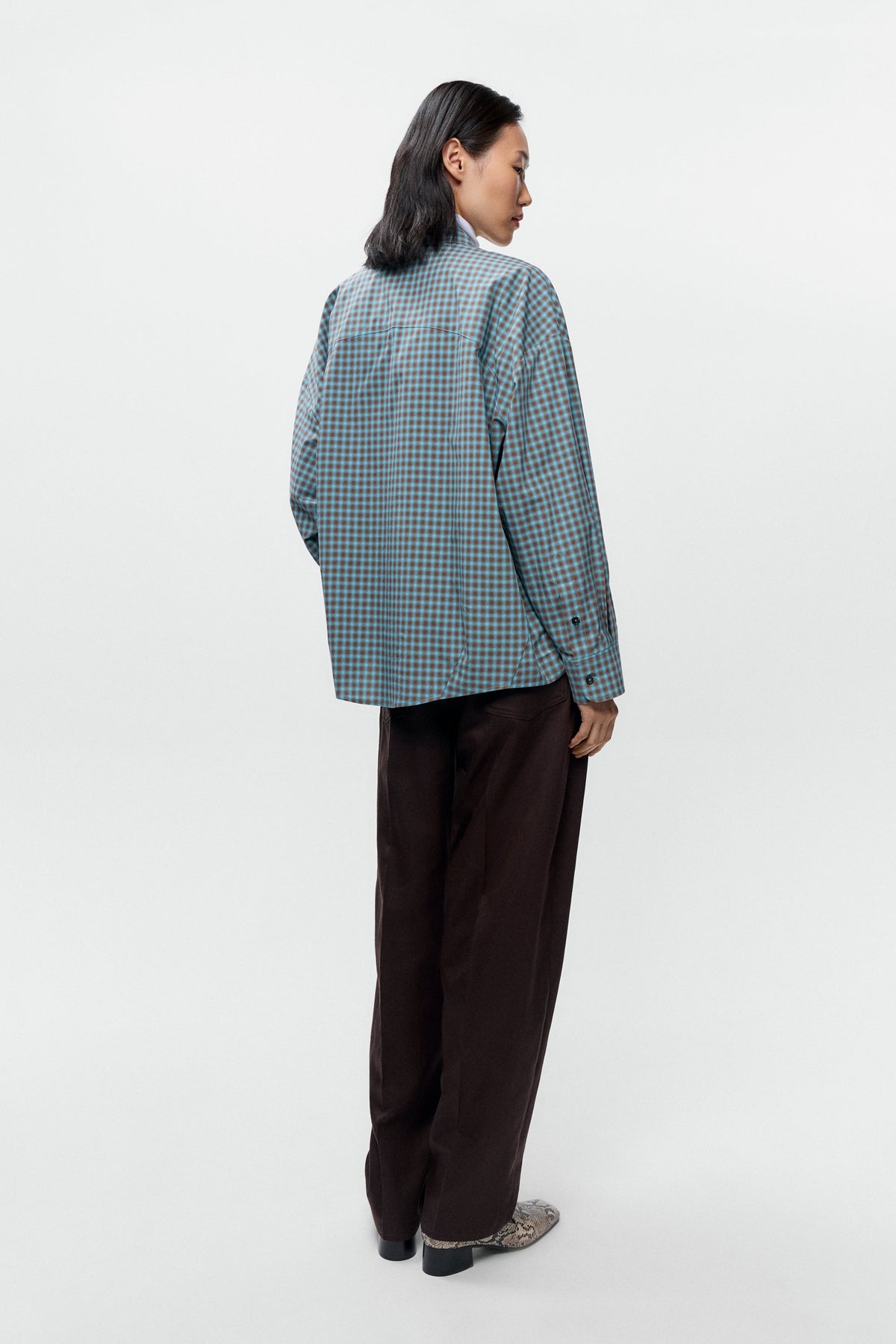 CORDERA-745 CHECKED OVERSIZE SHIRT-TURQUOISE ORANGE_03.jpg