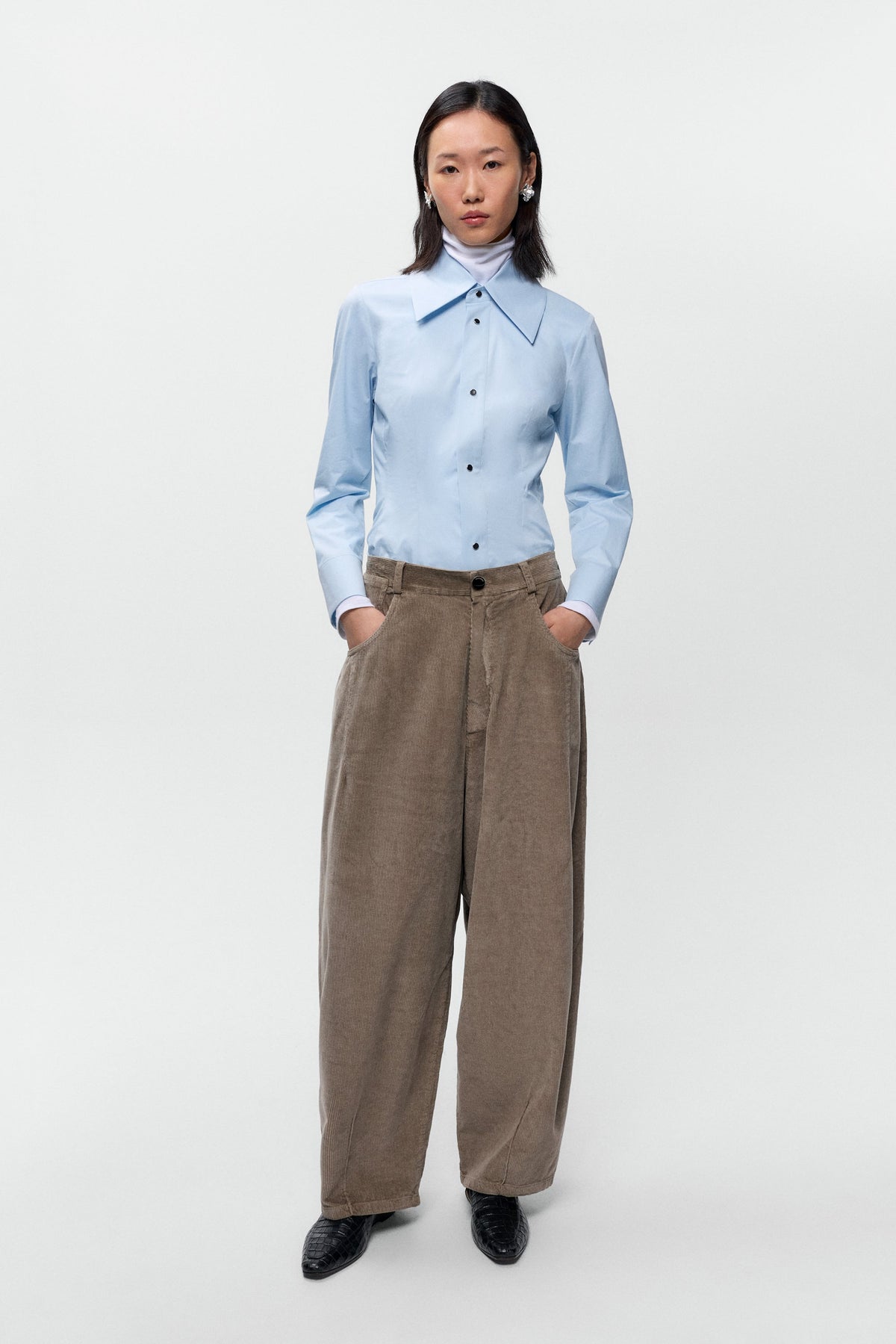 CORDERA-745 CORDUROY BAGGY PANTS-SAGE_01.jpg
