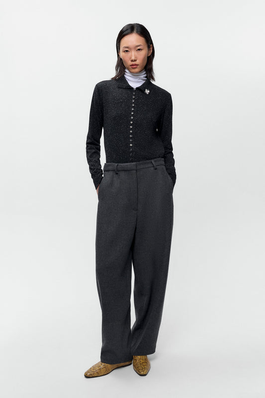 CORDERA-745 SILK WOOL FLECK POLO-BLACK_01.jpg