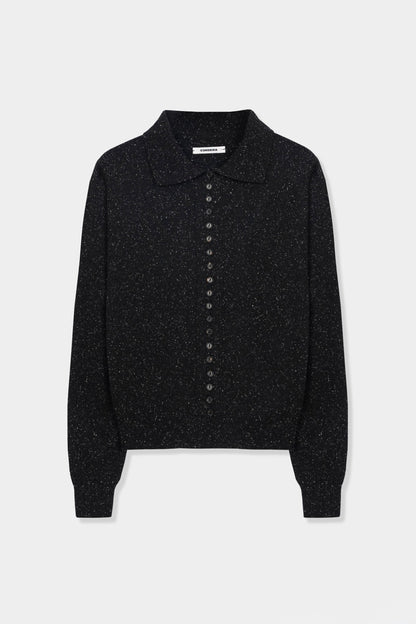CORDERA-745 SILK WOOL FLECK POLO-BLACK_04.jpg