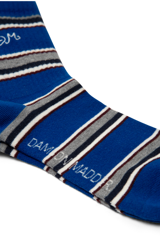 Socks Calf Length Sock Blue-Stripe