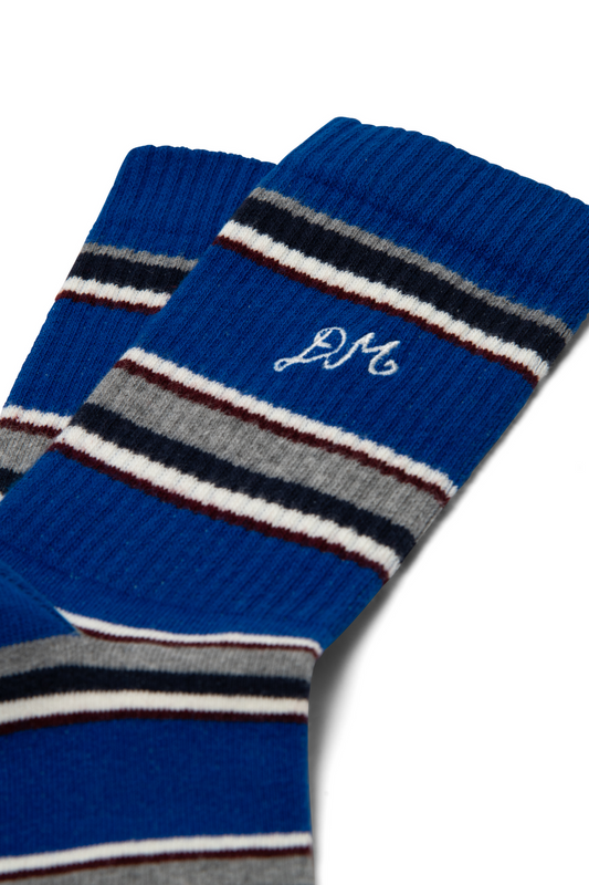 Socks Calf Length Sock Blue-Stripe