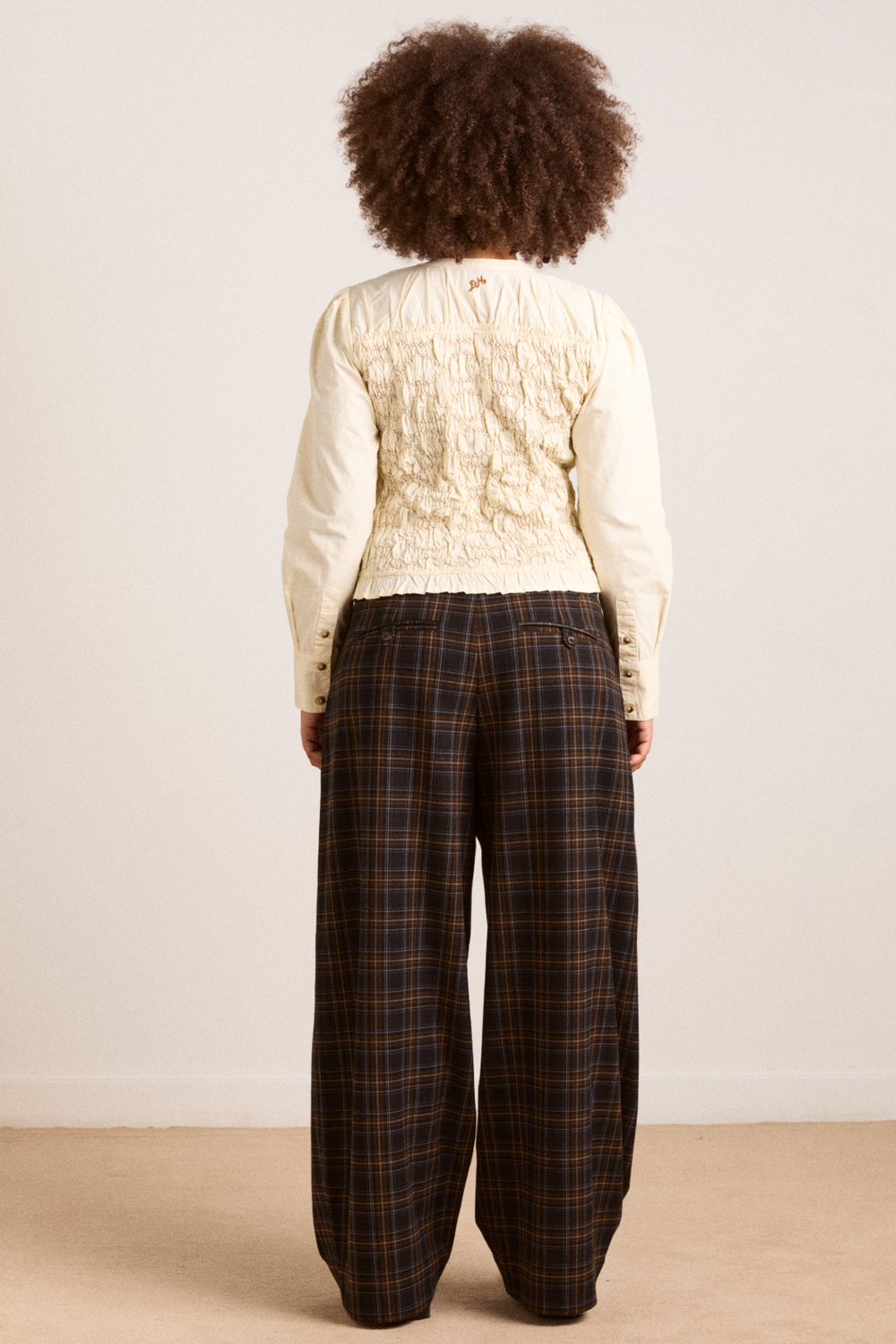 Damson Madder Women's Elliana Smocked Cardigan 100% Organic Cotton -  Yellow Butter