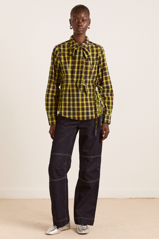 Damson Madder Women's Fliss Jeans 70% Organic Cotton Relaxed Straight Leg - Mist Lavender