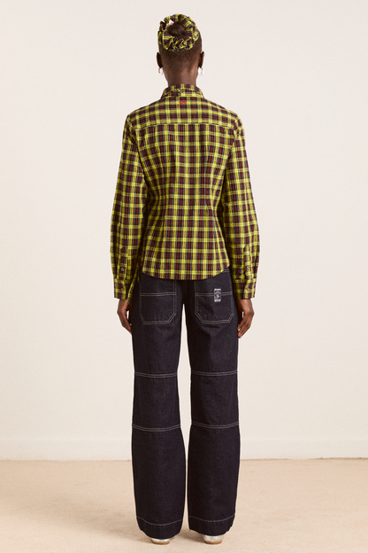 Damson Madder Women's Fliss Jeans 70% Organic Cotton Relaxed Straight Leg - Mist Lavender