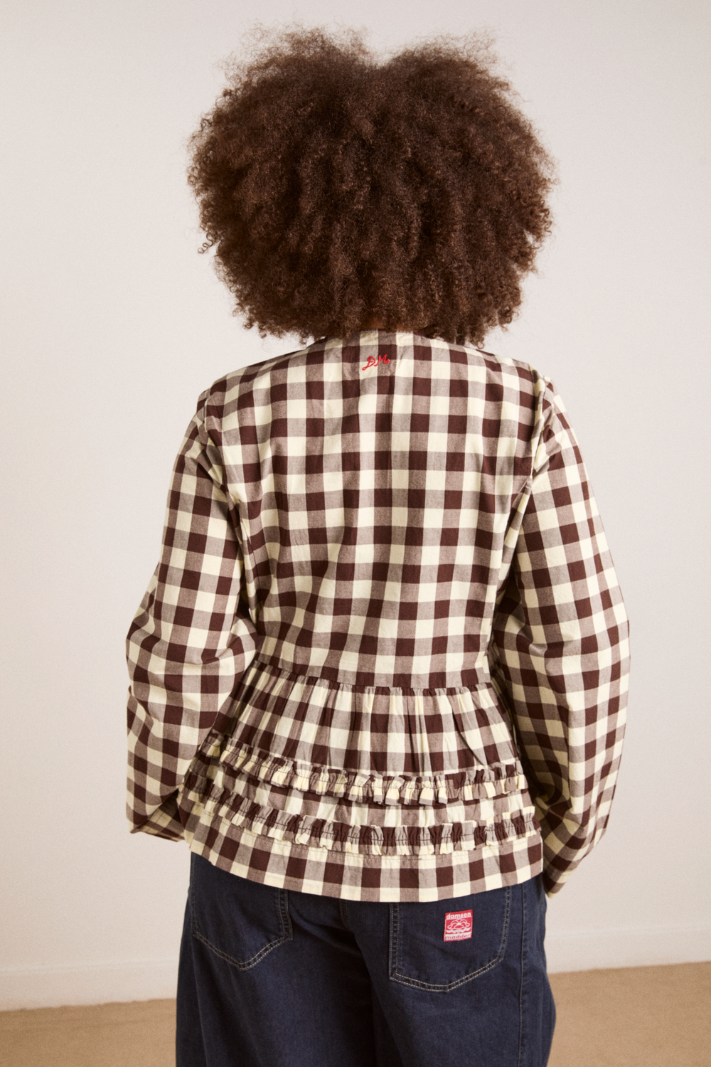 Damson Madder Women's Madison Blouse 100% Organic Cotton - Butter-Gingham