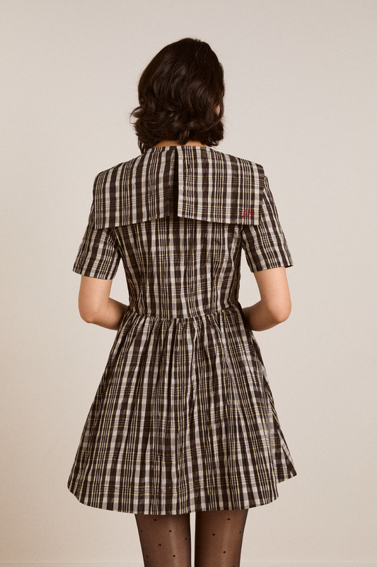 Dress Miley Mini Dress Yellow-Check