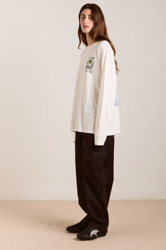 Damson Madder Women's Plant Patch Pals Long Sleeve T-Shirt 100% Organic Cotton - Off-White