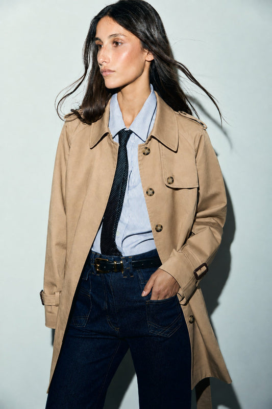 Gerard Darel | Vania Cropped Trench Coat - Beige