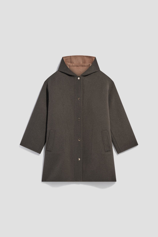Gerard Darel | Reversible Hooded Wool Coat - Khaki-Green