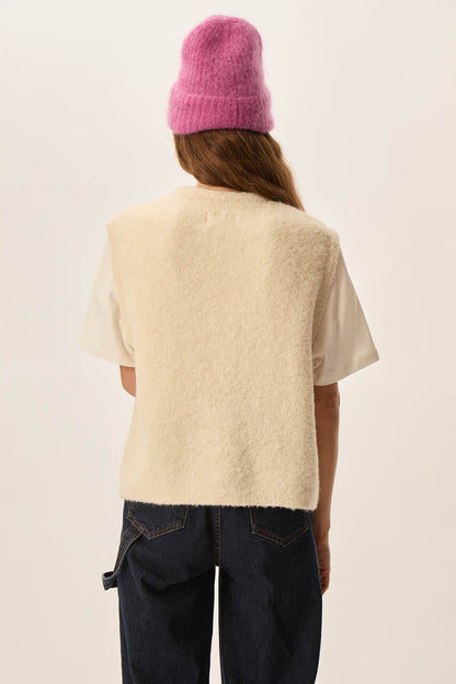 DES PETITS HAUTS | Achille Vest - Cream Boucle Knit Creme