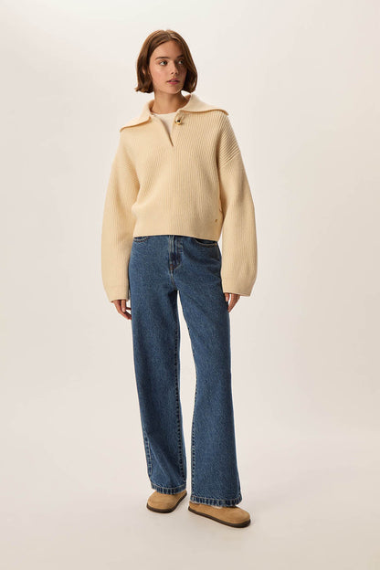 DES PETITS HAUTS | Domino Polo Sweater - Cream White Creme